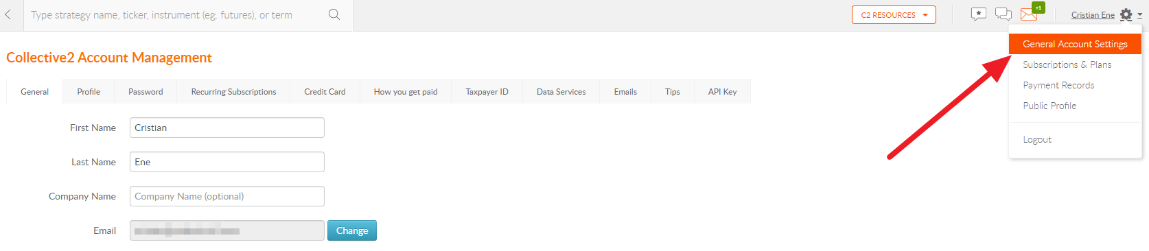 How to change my Username and Profile name – Collective2 Frequently